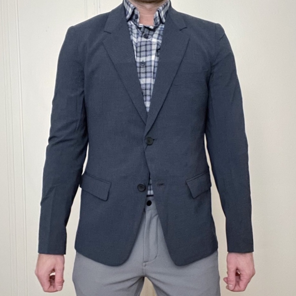 Ministry Of Supply Velocity Houndstooth Blue Blazer 44r